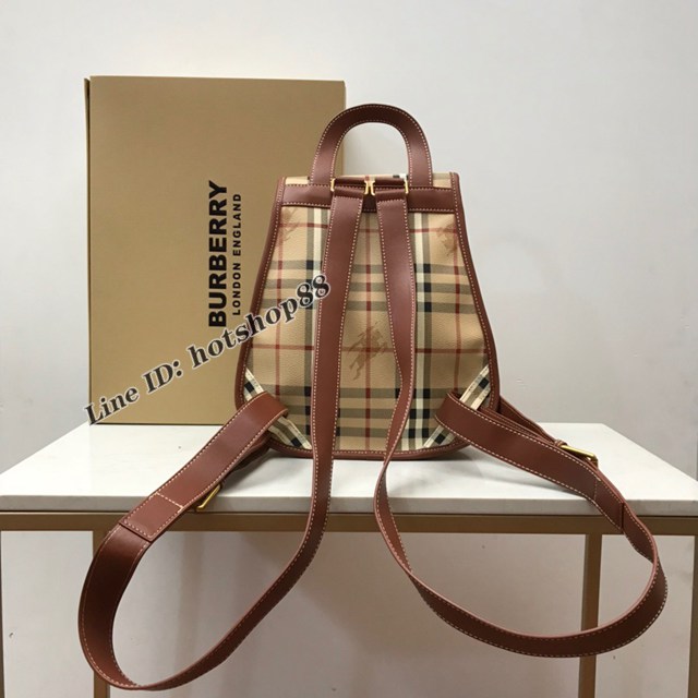 Burberry專櫃新款中古馬仔料雙肩背包 巴寶莉女款後背包 yxb1141